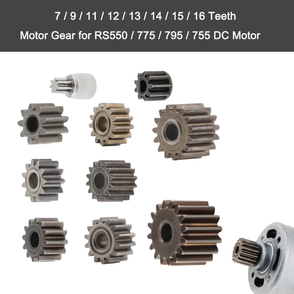 1pc Gear 7/ 9/11/12/13/14/15/16 Denti Ingranaggio Metallico per RS550/775/795/755 Motore DC Per Ventola Strumento Per La Casa Giocattolo