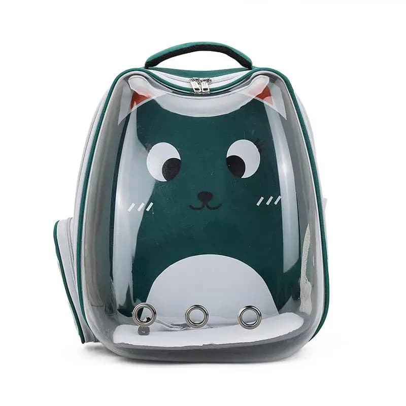 Adorabile Zaino per Animali Domestici Leggero con Doppia Tracolla, Borsa Trasparente e Traspirante Portatile per Viaggi in Auto e All'Aperto