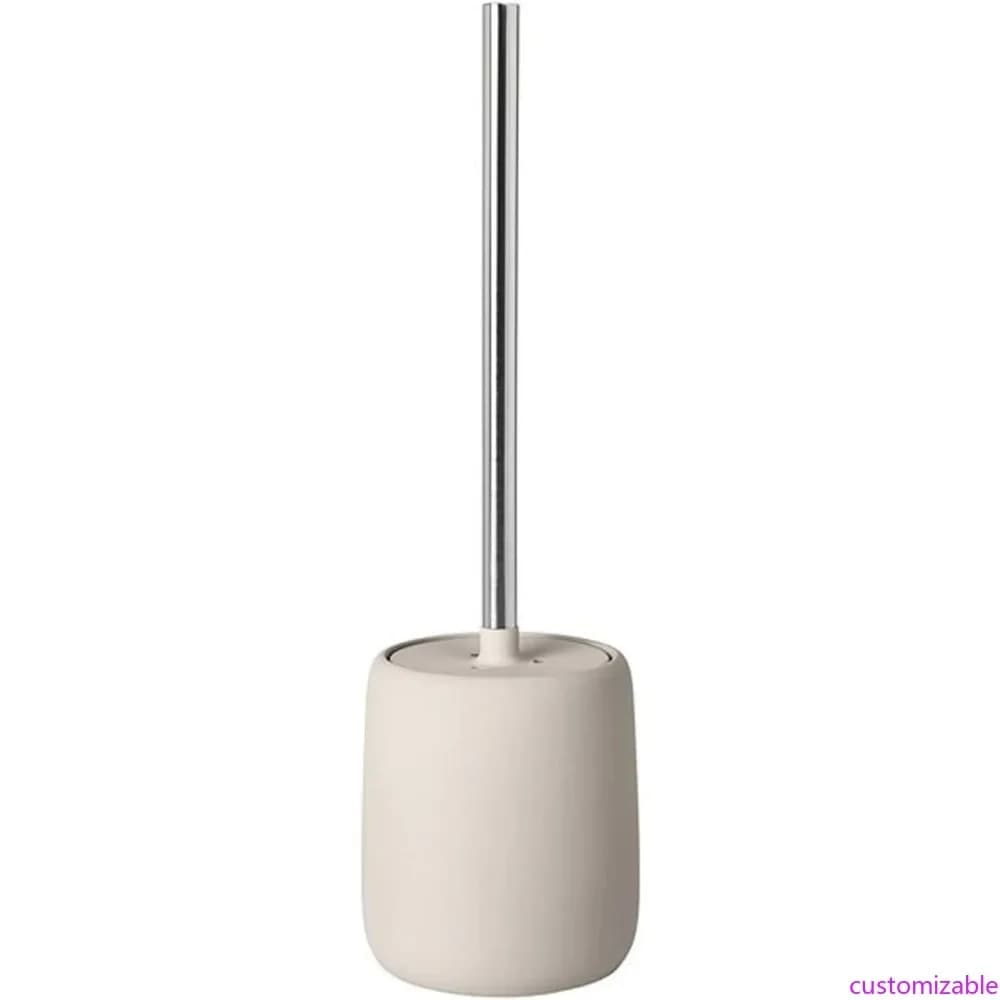 Spazzola per WC in Ceramica e Plastica con Setole in Silicone, Altezza 39cm, Diametro 11cm
