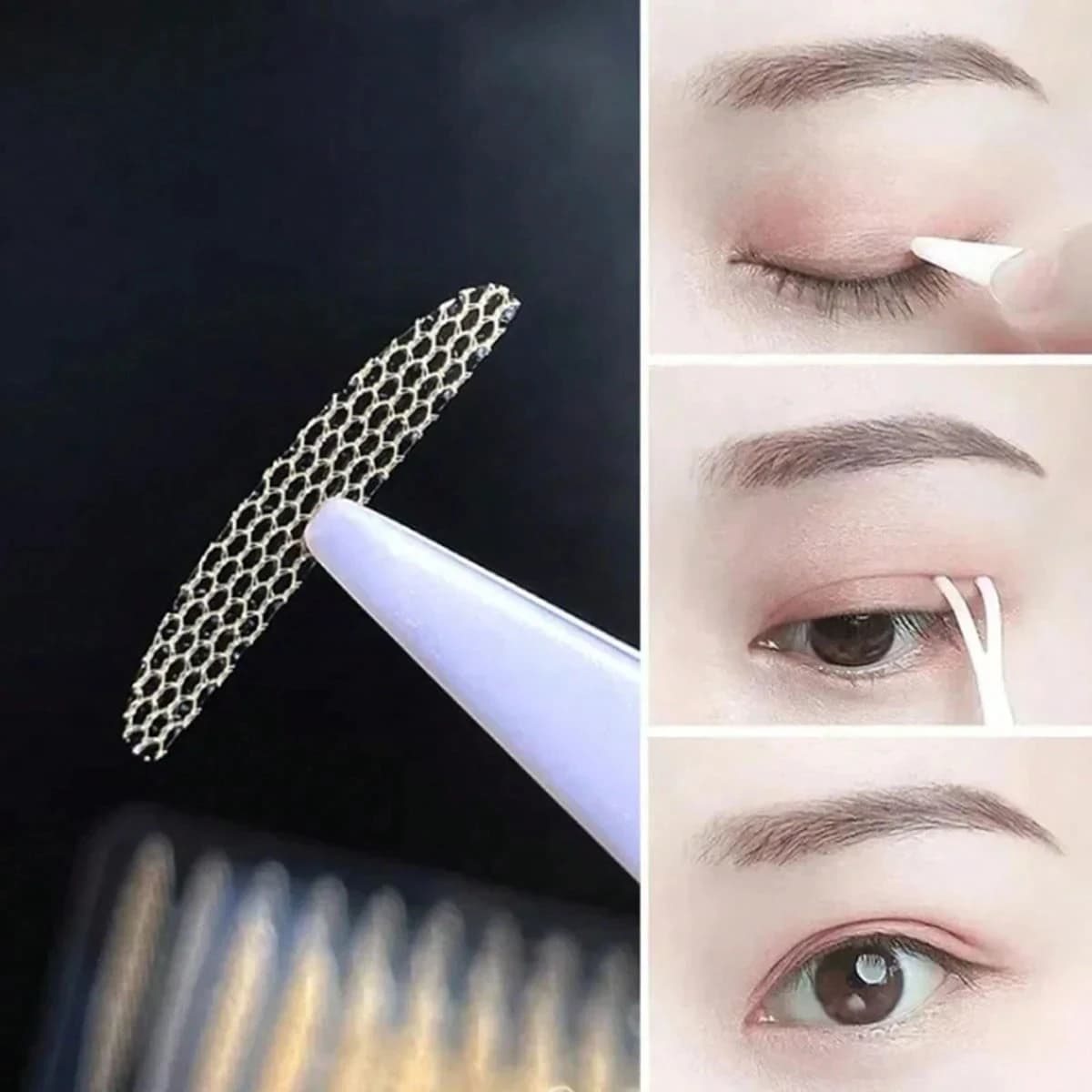 240 pcs invisible double fold eyelid tape glue lace nature transparent beige strip self-adhesive makeup natural eyes with tools