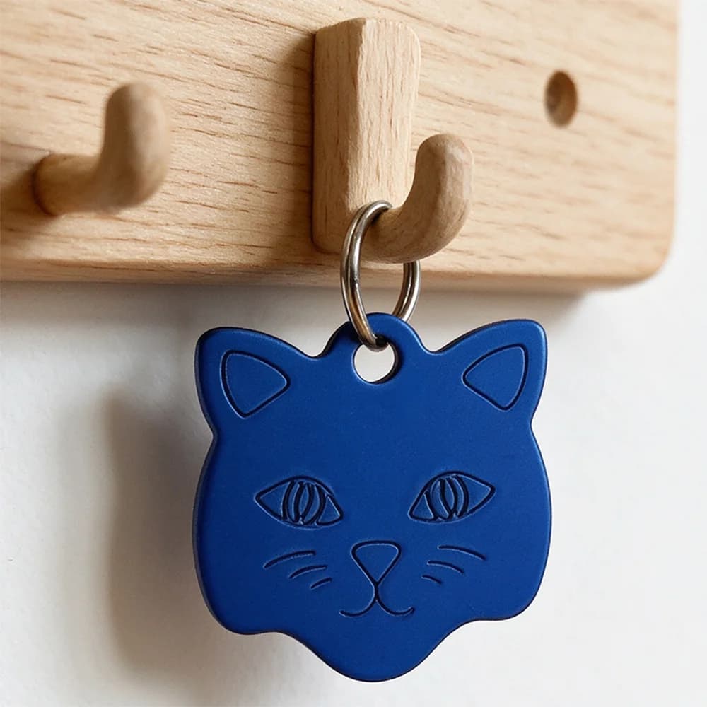 100Pcs Custom Engraved Cat Face Anti-Lost Name Tag, Personalized Aluminium Pet ID Pendant, Pet Collar Jewelry Accessories