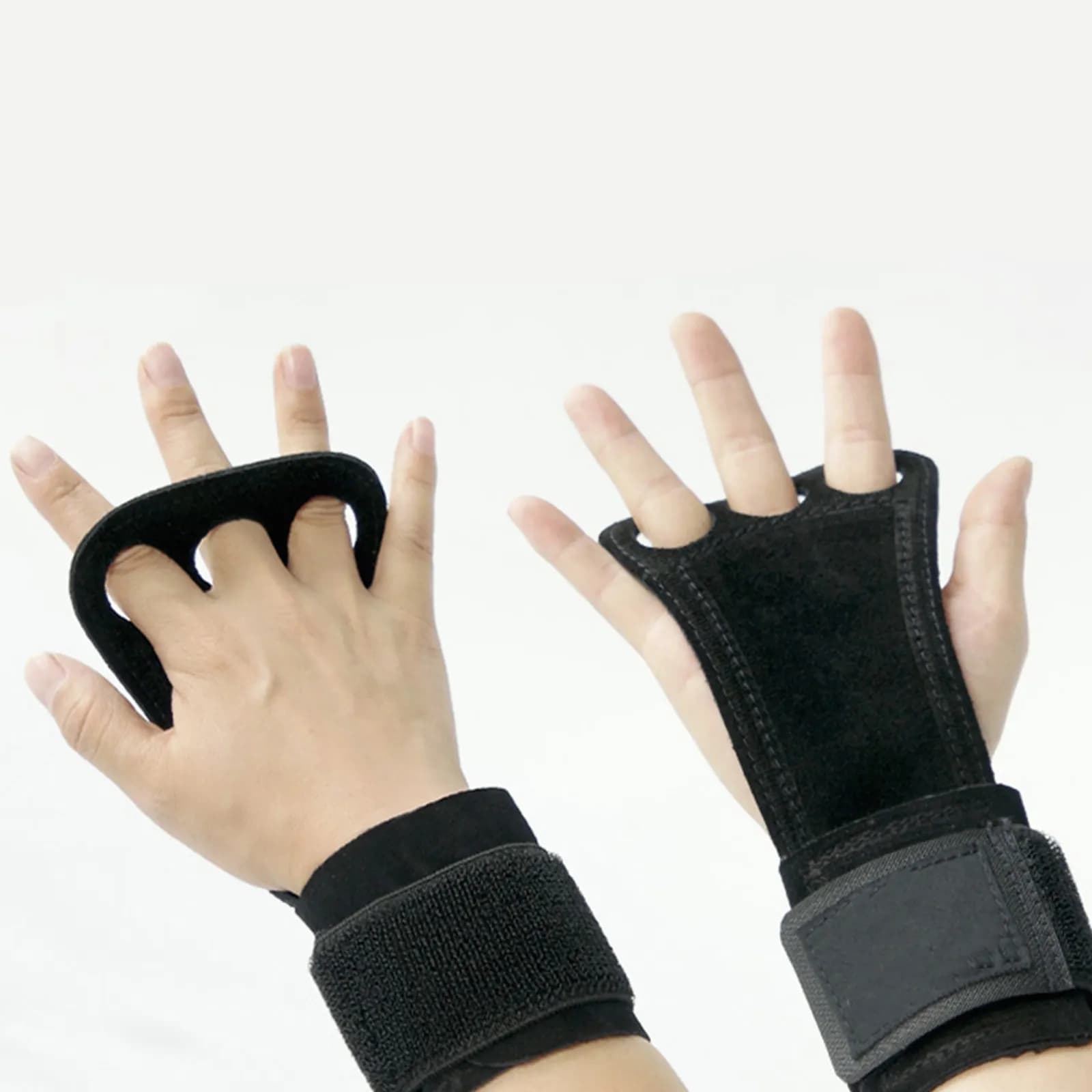 1 Paio di Guanti da Sollevamento Pesi Senza Dita, Sottili e Traspiranti, Leggeri con Supporto per il Polso e Imbottitura Resistente sul Palmo per Palestra e Powerlifting