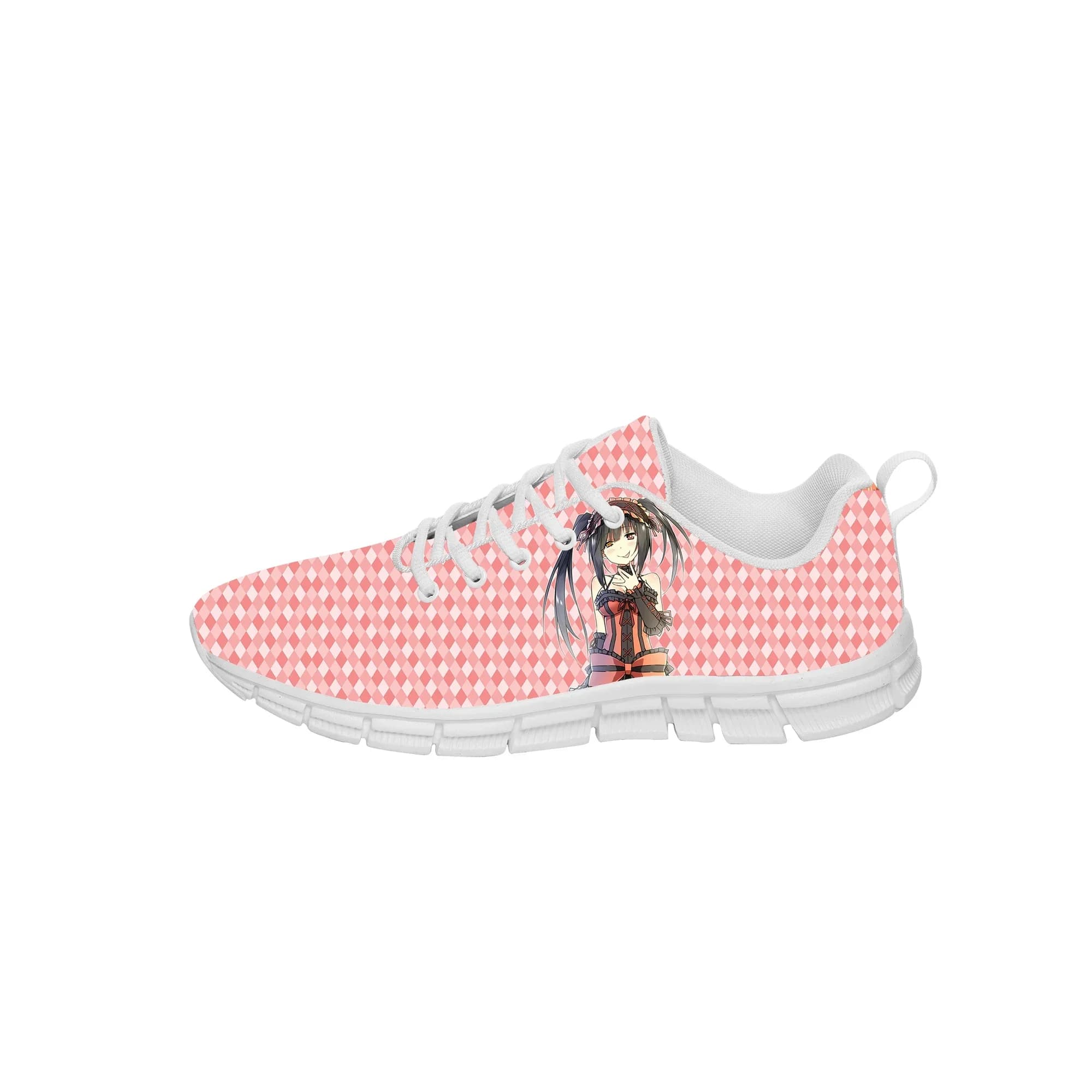 Anime Date A Live Tokisaki Kurumi Sneakers Scarpe casual da uomo e da donna Scarpe da corsa in tela Scarpe leggere stampate in 3D bianche