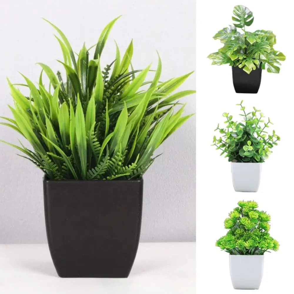 New Bonsai Artificial Bonsai Faux plant with pot Vegetables Artificial eucalyptus Pot plant Table decorations