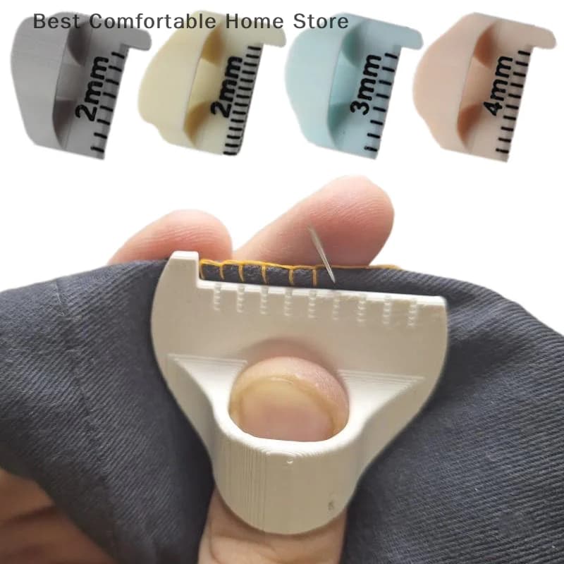 Strumento di misurazione del calibro dell'ago da cucito, modello di cucito con righello per dita per punti uguali, protezione per le dita, strumento guida per cuciture fai-da-te