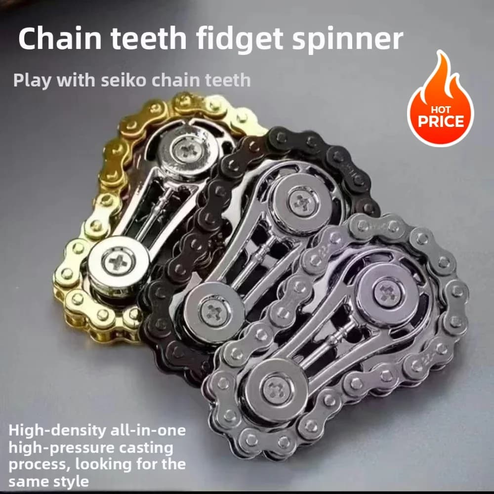 Gyro Fidget Perni volanti con punta delle dita Spinner antistress Ansia Catene per bici in metallo EDC Spinner Borse Fidget per bambini adulti