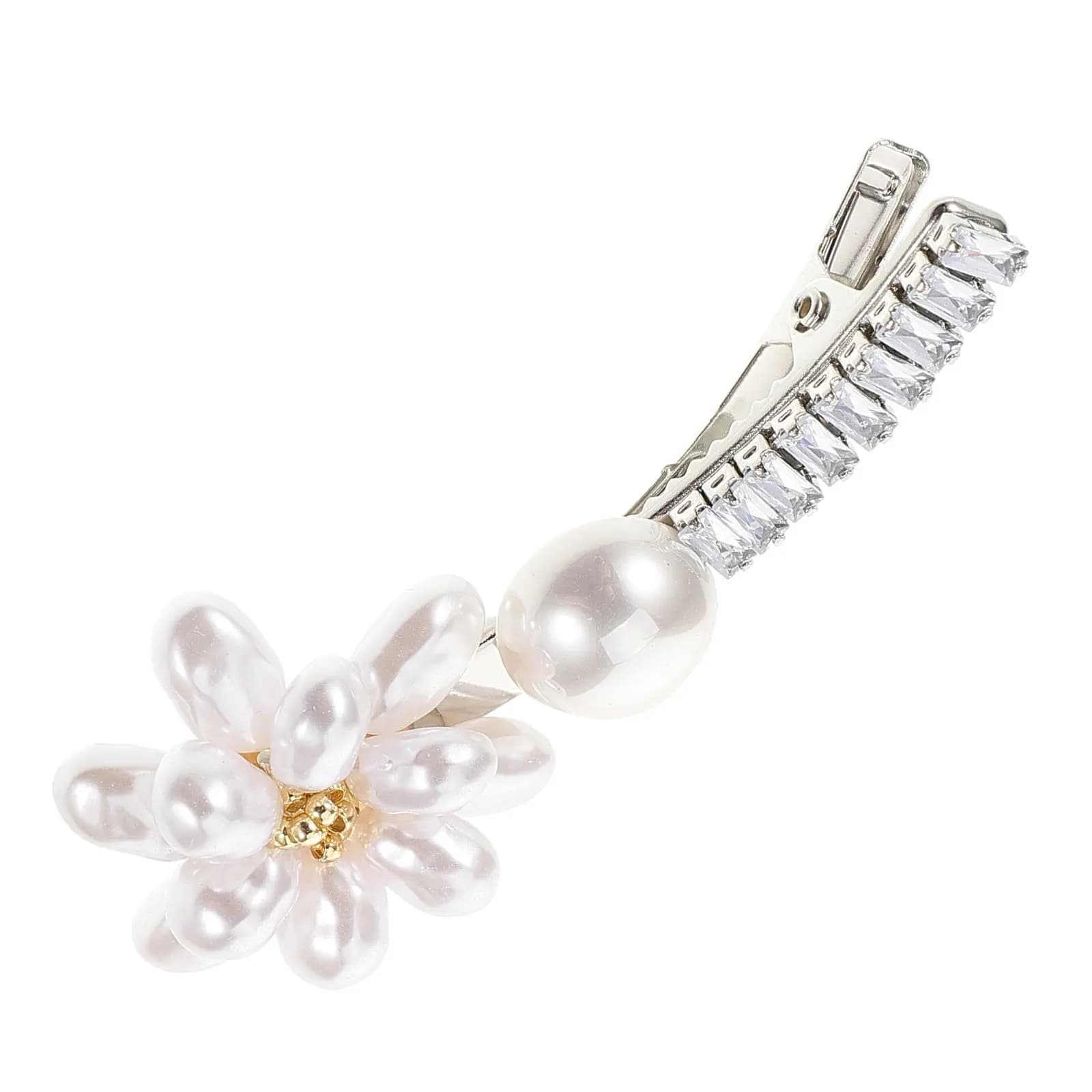 Fermaglio per Capelli a Becco d'Anatra Antiscivolo con Zirconi, Elegante Accessorio per Acconciature da Donna e Ragazza, Ideale per Matrimoni e Feste