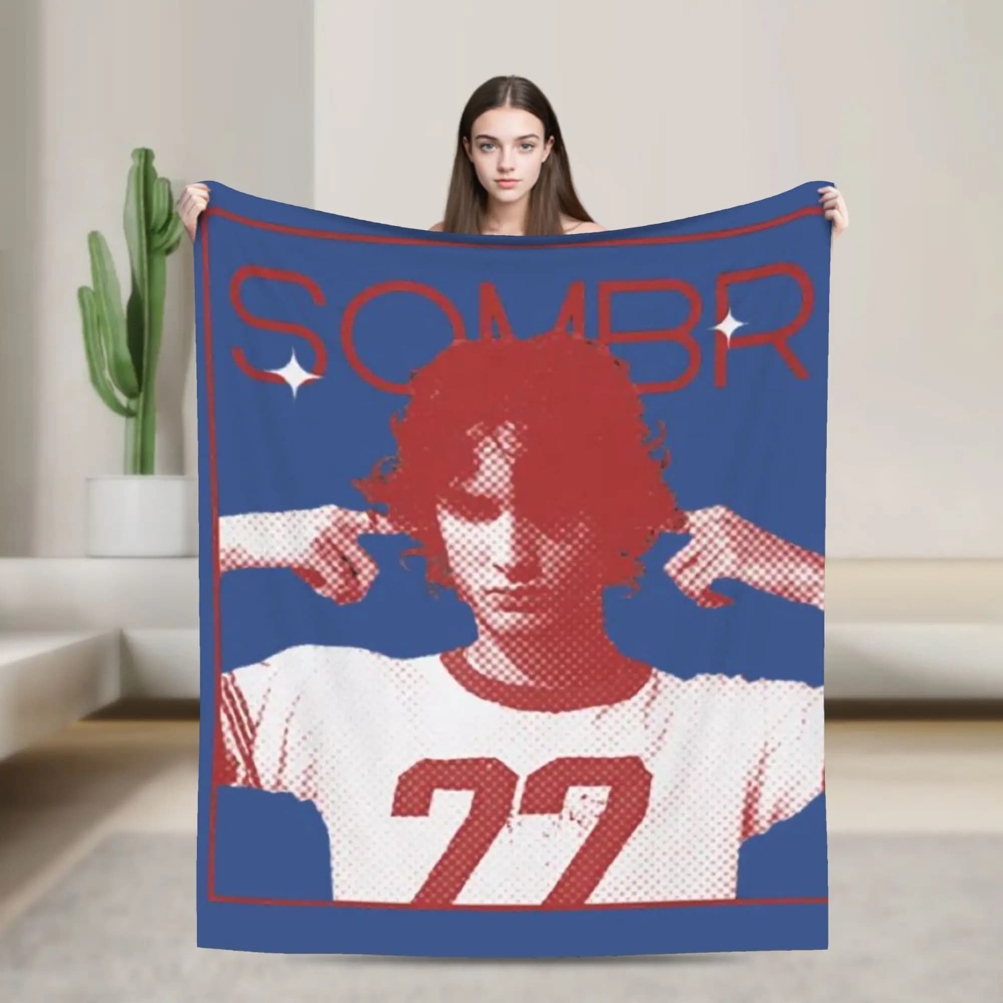 Sombr Music Warm Blanket Decorative Plush Bedding Throws Novelty Couch Chair Flannel Bedspread Sofa Bed Cover
