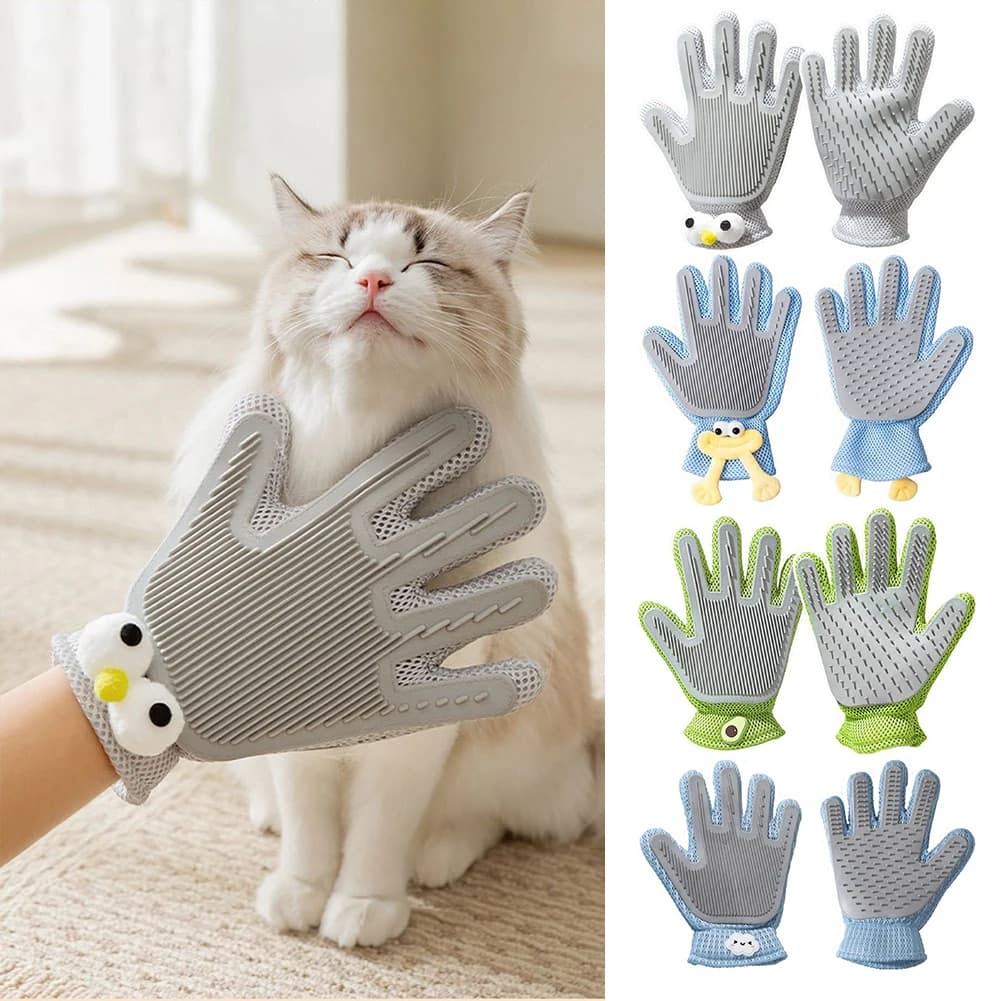 Pet Hair Removal Grooming Glove Cat Artifact Stroking Massage Comb Cat Fur Catchers Gloves Bathing Cleaning Pet Supplies