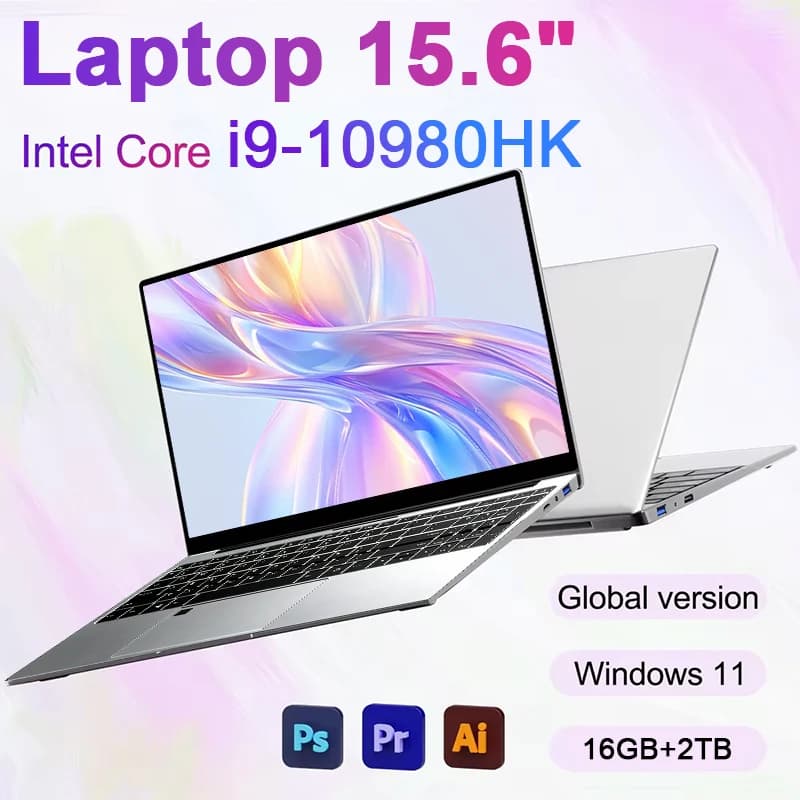 ACEKAMAS 2026 15.6" Intel Core i9 10980HK Laptop Computer Windows 11 Pro 16GB DDR4 1TB SSD Notebook PC Portable Laptops Gaming