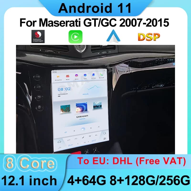 Tesla Style Qualcomm 12.1 pollici autoradio navigazione GPS per Maserati GT GC GranTurismo 2007-2015 Android Auto Carplay Stereo