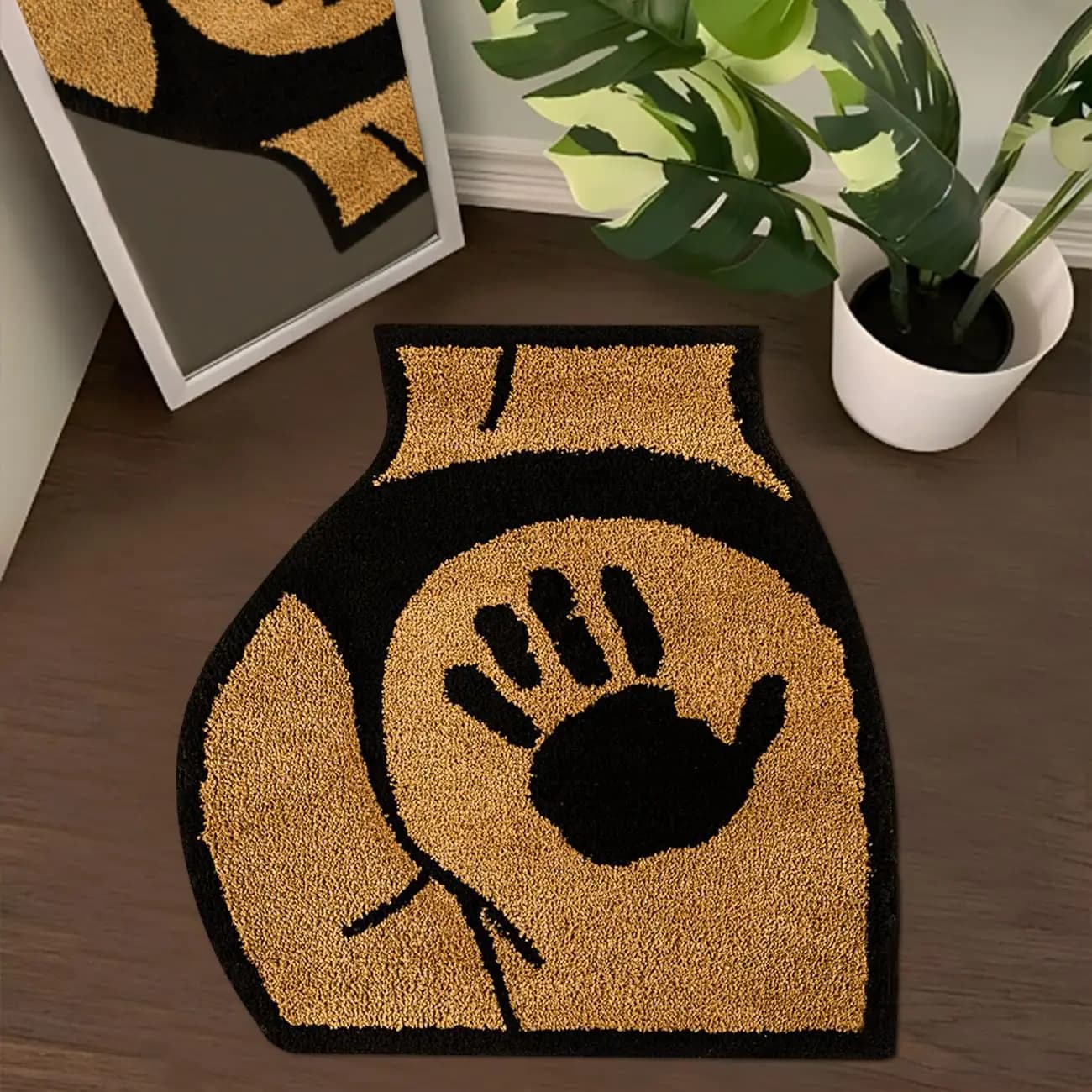 VIKAMA Creative Bathroom Rug, Absorbent and Non-slip Shower Bathtub Mat, Soft Bedroom Bedside Carpet, Home Decoration