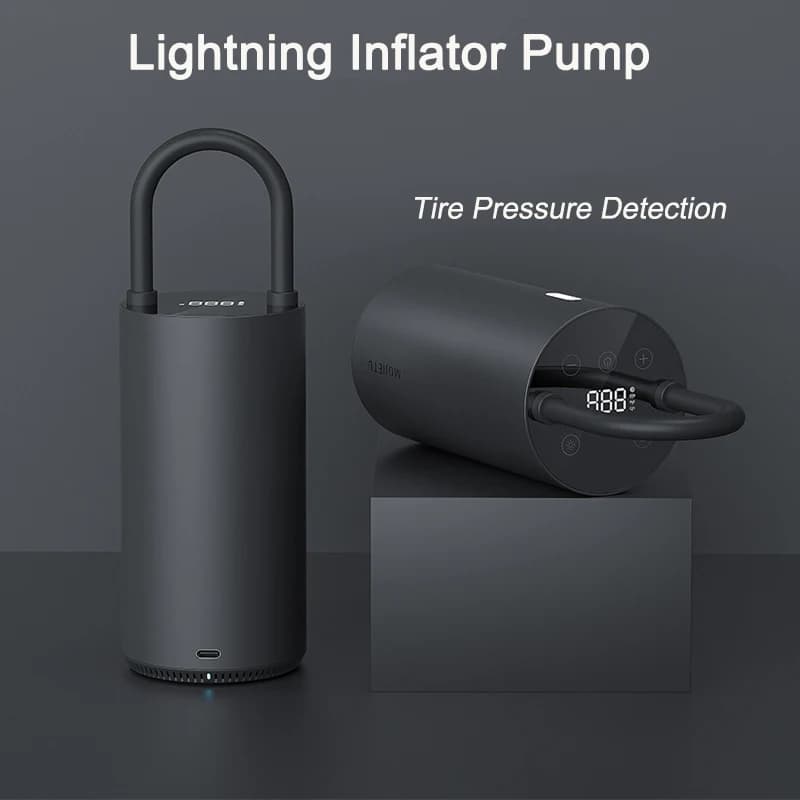 Compressore d'aria elettrico portatile intelligente per pneumatici, gonfiatore digitale per bici e auto, ricaricabile, 480g
