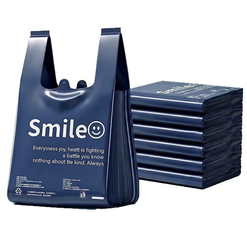 Disposable Trash Garbage Bags 20L Capacity Household Rubbish Bin Liners 50pcs Thickened Leakproof Waste Bags for Kitchen Home