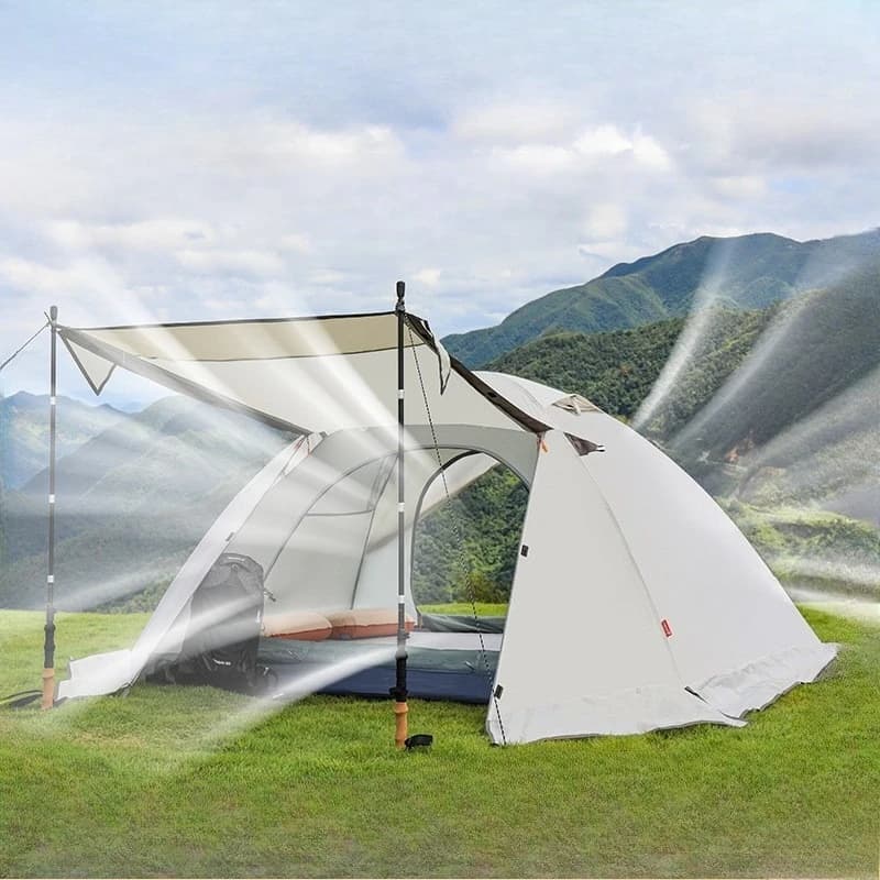 Outdoor Mountaineering Tent Double Layer Trekking Tent Ultralight Aluminum Pole Professional Wild Windproof and Rainy Campsite