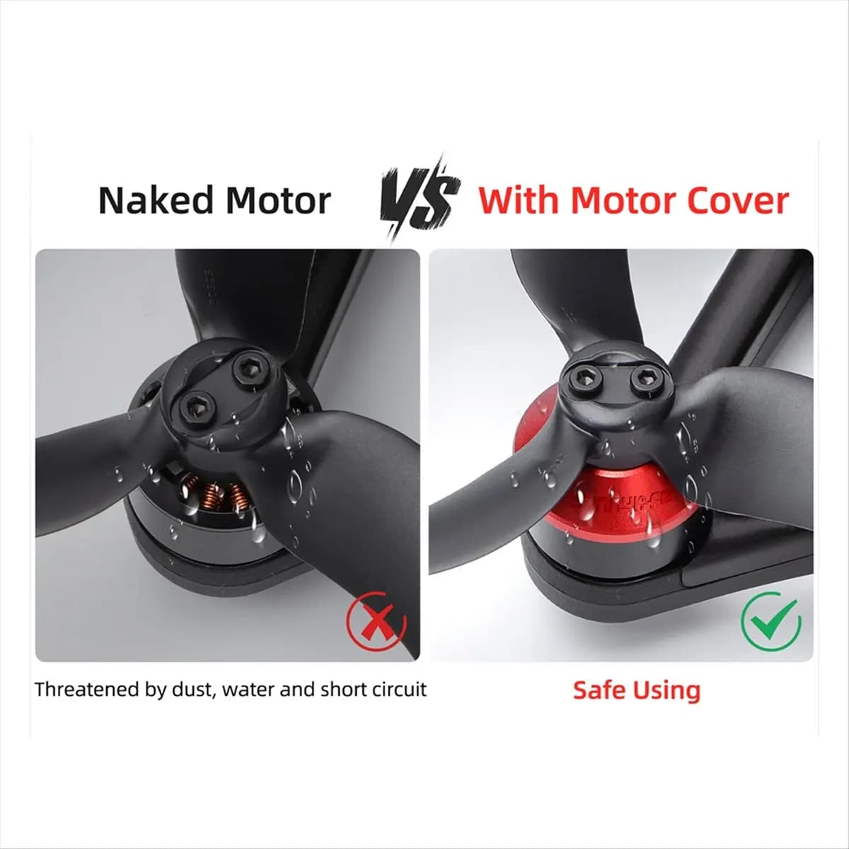 L77A Motor Protective Cover for Avata 2 Motor Cover Aluminum Motor Cover Dustproof Moisture Accessories,Black