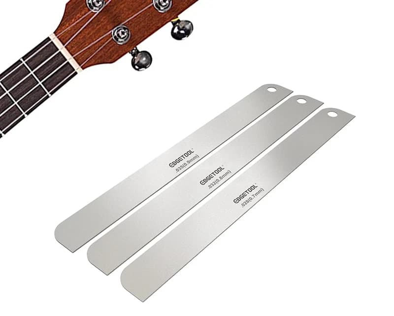 Lima per scanalature del capotasto per ukulele, strumento di riparazione per lucidatura e regolazione della distanza tra le corde dell'ukulele