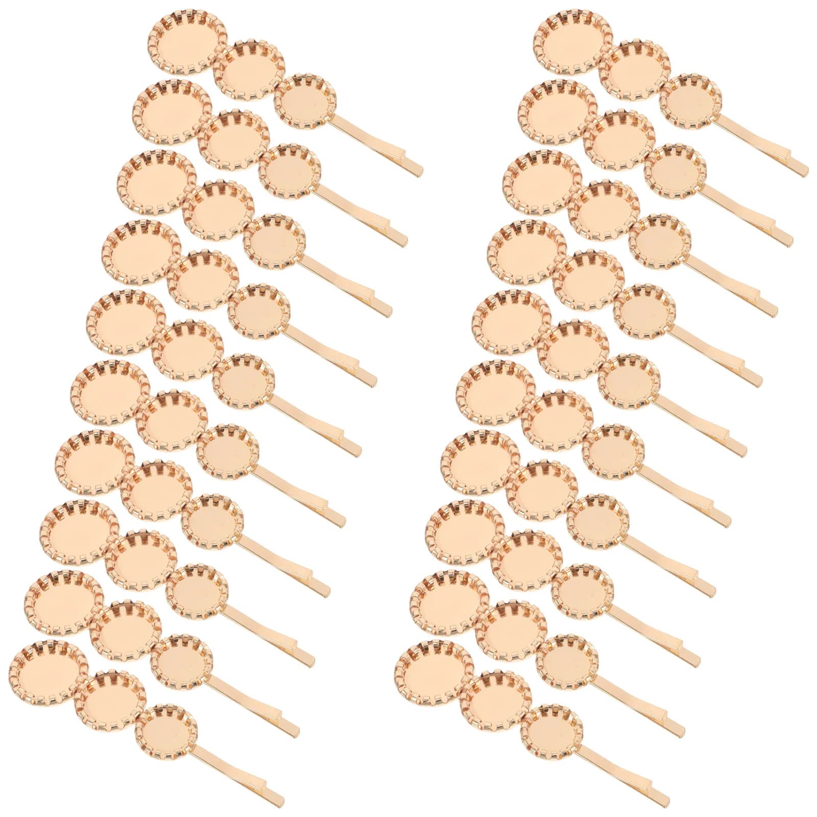 20Pcs Side Hairpin Barrette Blank Hair Bobby Pins Metal Clips Round Cabochon Setting Tray DIY Craft Hair Clip Making Accessories