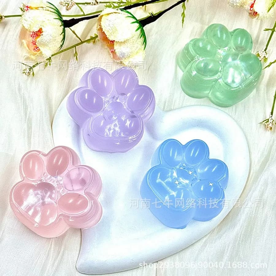 Giocattolo Antistress a Forma di Zampa di Gatto con Paillettes, Design Morbido e Appiccicoso, Accessorio Rilassante Portatile