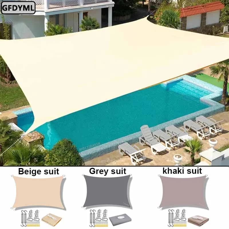 Raincoat Sun Shelter Parasol Protection Shade Camping Tent Shadow Large Cloth for outdoor canopy Garden Patio 3x5m 4x5m