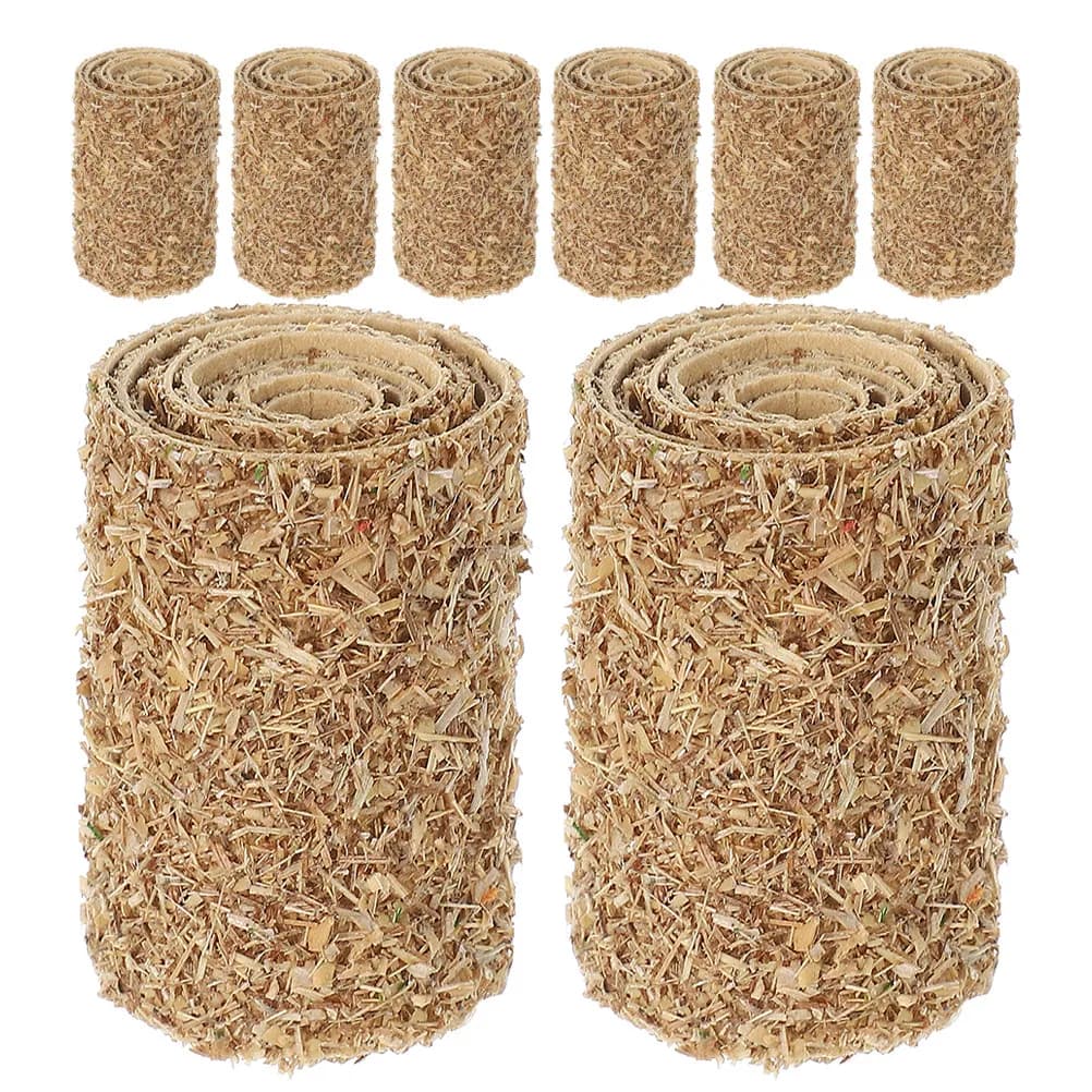 8 Pezzi Mini Balle di Fieno Finte, Piccoli Blocchi di Paglia Realistici per Scenari Agricoli, Decorazioni per Casa e Giardino, Fai da Te, Raccolto Autunnale, Micro Paesaggio