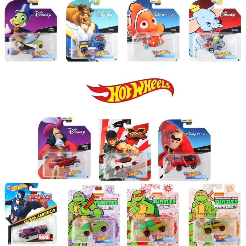 Hot Wheels Disney Wind And Fire Wheel Classic Character Small Car Children's Toy Play Vehicle GCK28 Non-Radio Controlled Model