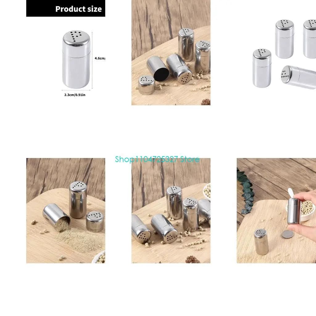 4 pezzi Shaker portatili Shakers in acciaio inossidabile Contenitore condimento con coperchio per viaggi e