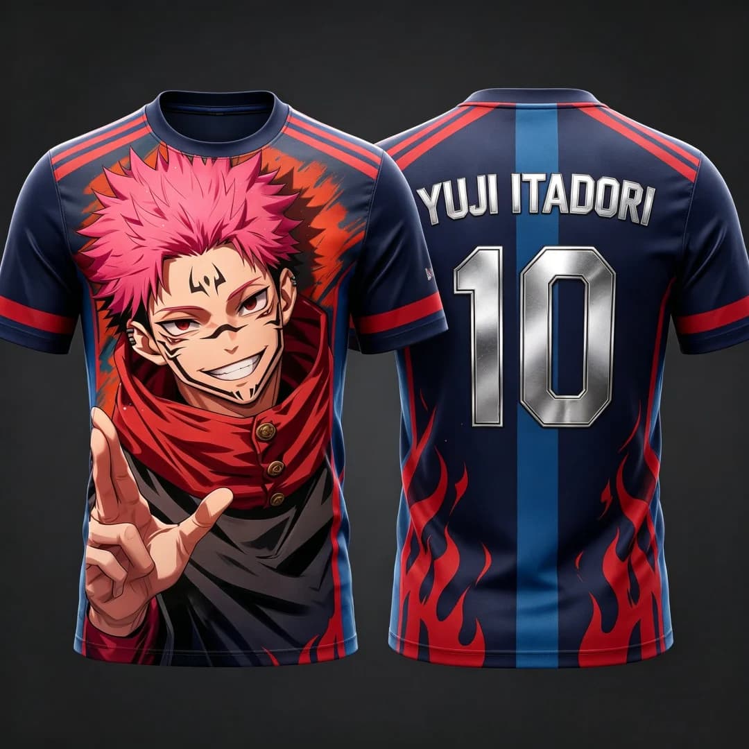 2026 Hot Sale Jujutsu Kaisen Yuji Itadori 10 Jersey T-shirt Men Anime Sportswear Quick Dry Tee High-quality Trendy Graphic Tops