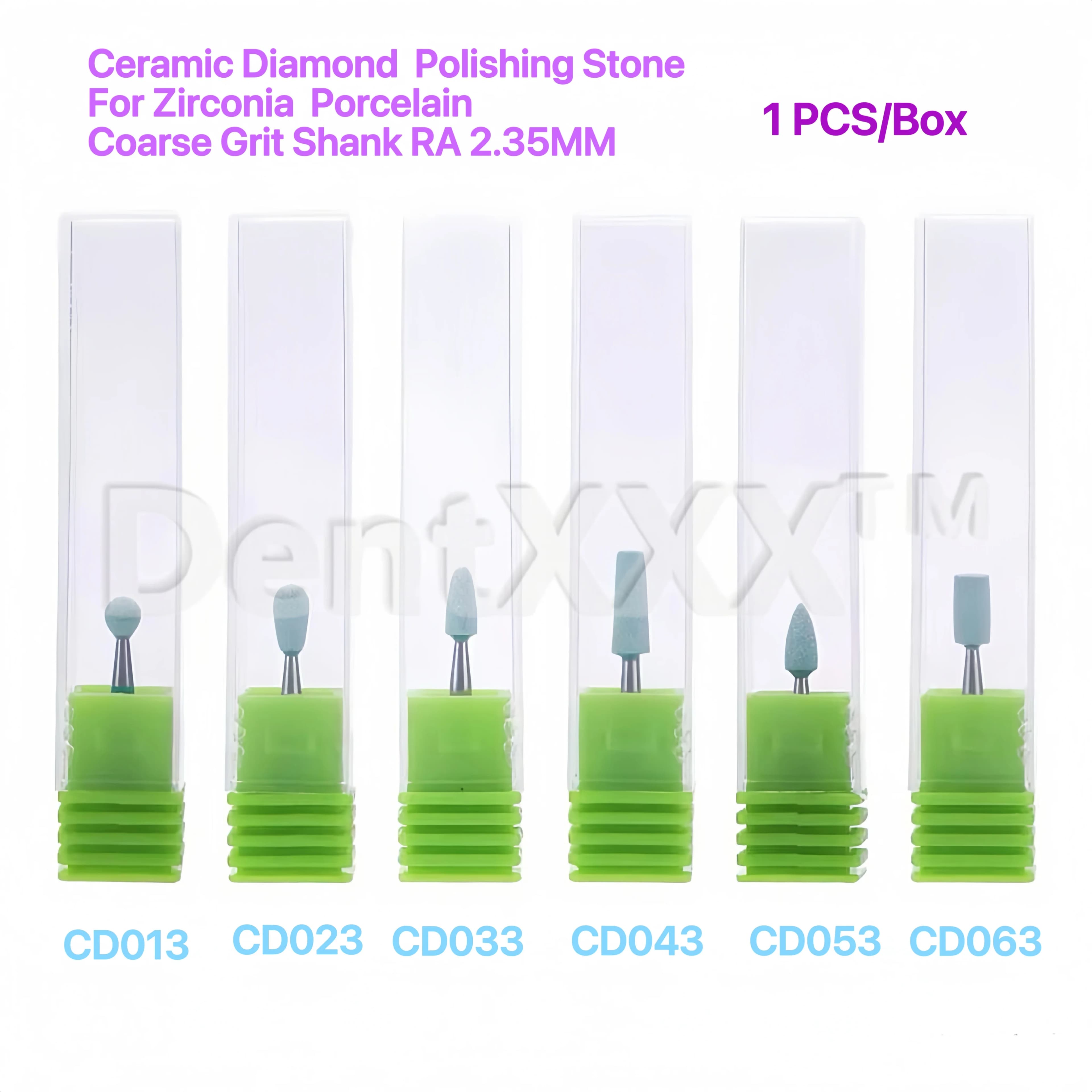 1 pz/6 pz Testine diamantate in ceramica con albero RA, adatte per la molatura e la lucidatura di metalli, ceramica e altri materiali