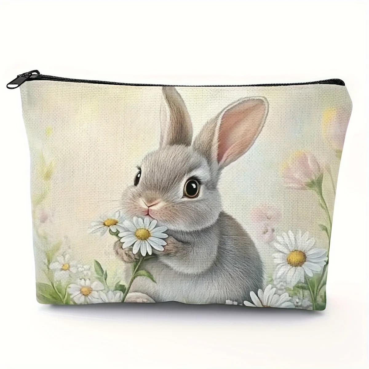 Una borsa per il trucco Rabbit: una graziosa custodia multifunzionale con cerniera per donna, una borsa per riporre gioielli, una piccola custodia da viaggio perfetta con cerniera