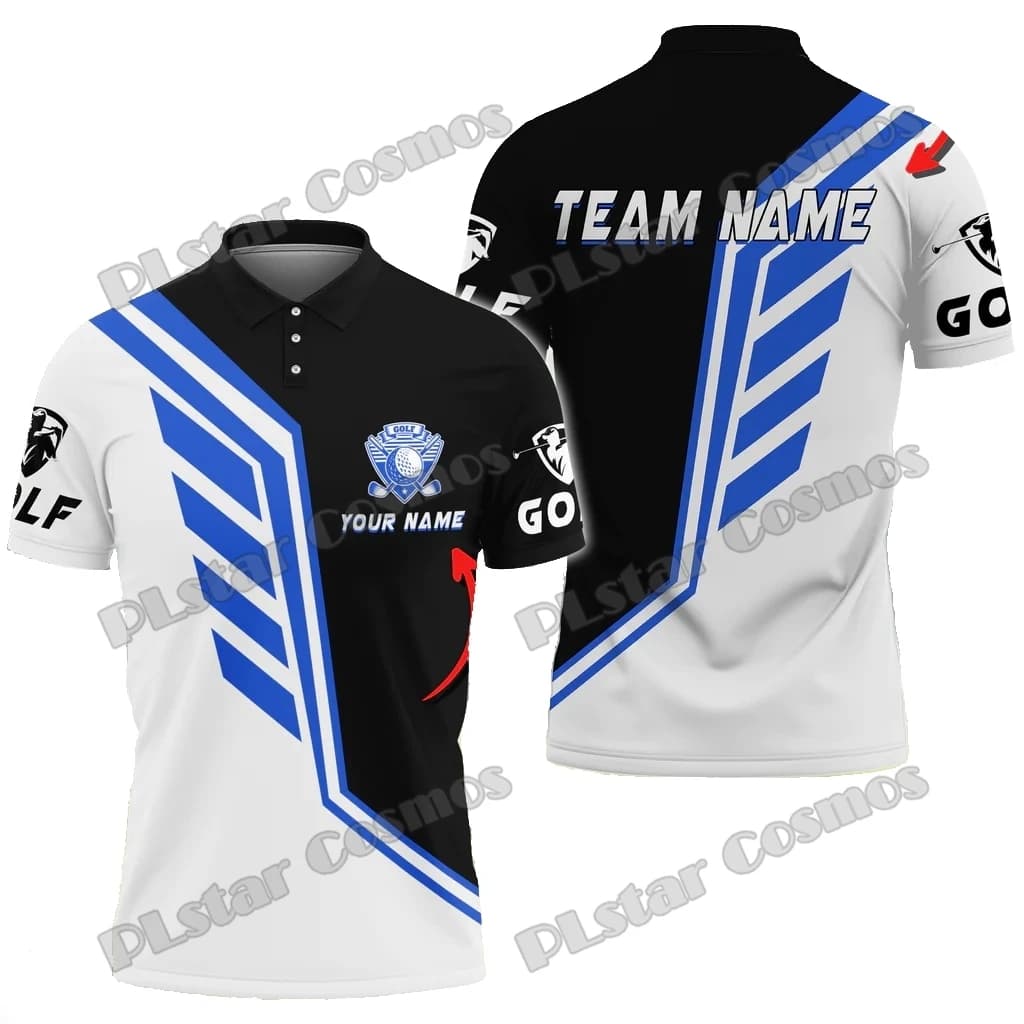 Customized Name Golf Pro Sport Jersey Line Pattern Multicolored 3D Printed Mens Polo Shirt Summer Unisex Casual Polo shirt WK256