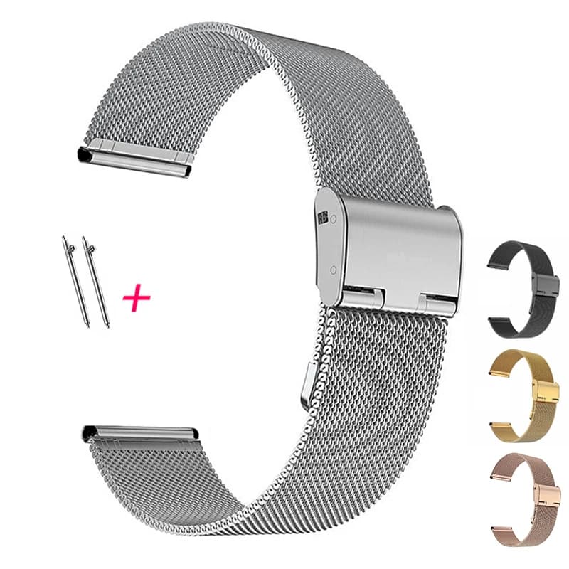 14/16/18/20/22/22mm cinturino ad anello Milanese maglia universale in acciaio inossidabile metallo a sgancio rapido Smart Watch Band uomo donna bracciale