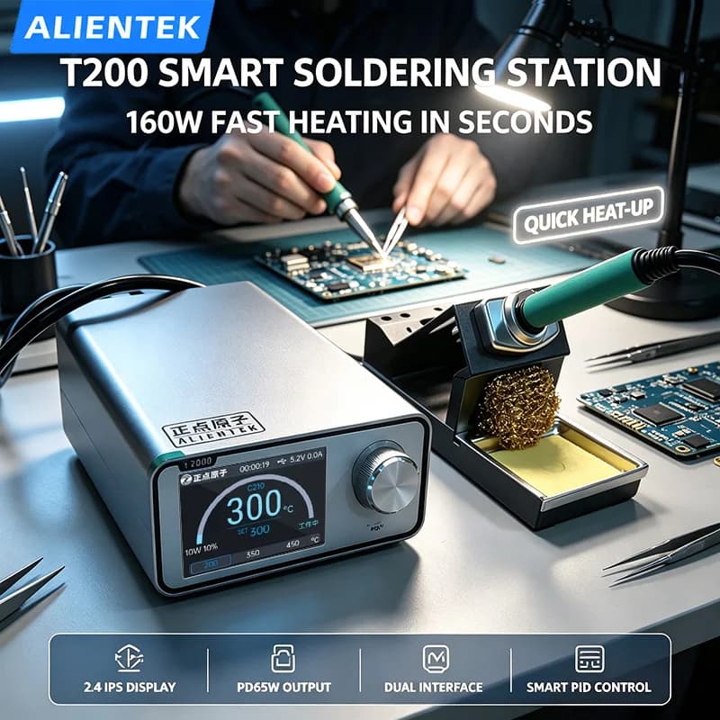 ALIENTEK T200 Smart Soldering Station 160W PID Temp Control Support C115 210 245 for Phone PCB Welding Repair Tools