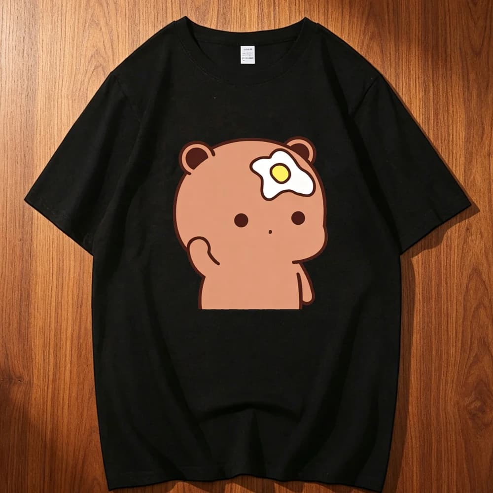 Bubu Dudu cotton tshirt teen streetwear Punk Digital harajuku top tees korean clothes 2000s Punk Graphic Pop Culture