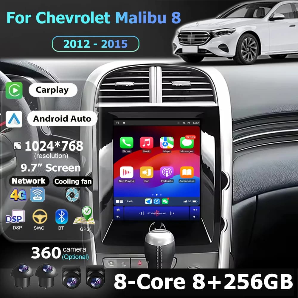 9.7 ''Per Chevrolet Malibu 8 2012 - 2015 Android 16 Auto Car Radio Multimedia Video Player Navigazione GPS Stereo Carplay BT DSP