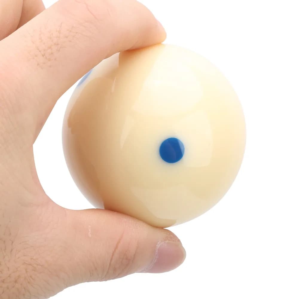 Palla da Biliardo per Allenamento 57.2MM, Bianca e Blu, con Sei Punti, Palla da Pratica per Biliardo, Ricambio per Gioco
