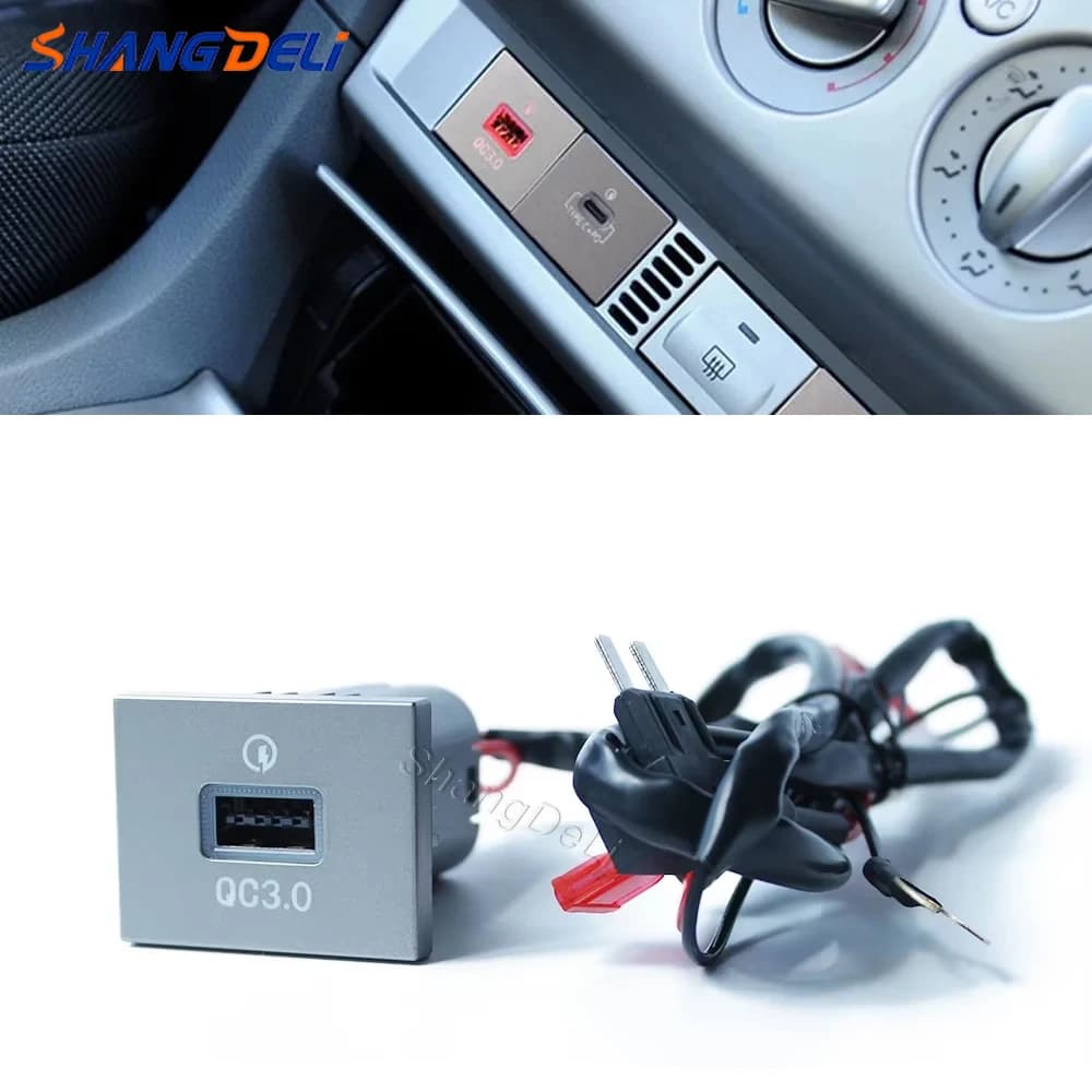 Compatible for Ford Focus 2004-2011 Auto Refill Fast USB QC3.0 Fuses Box Holder Interface Adapter Phone Charger