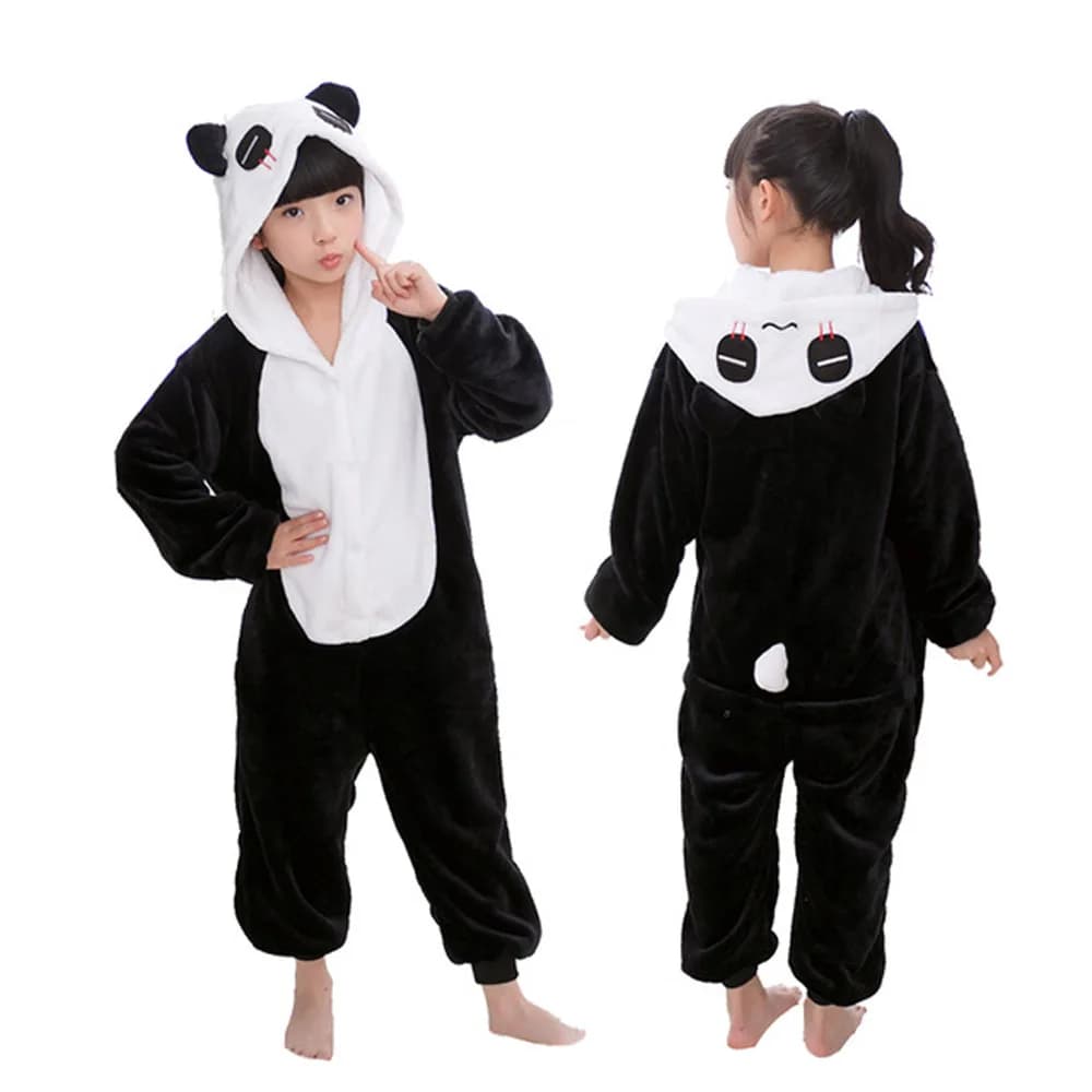 Children's Pyjamas Overalls Pajamas Animal Kigurumi Panda Costume Cartoon Anime Cosplay Clothes for Kids Boy Winter Warm Onesies