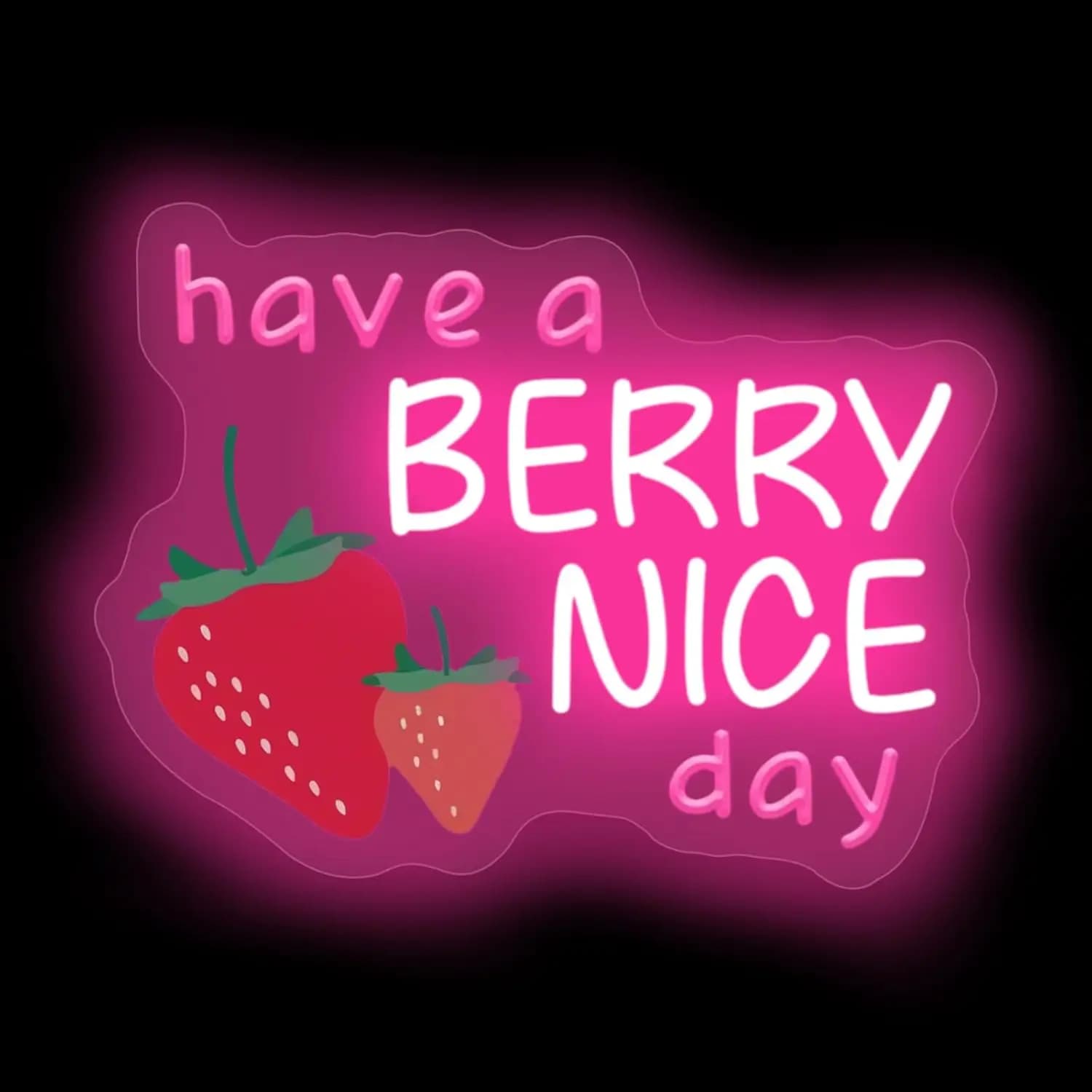 Insegna al Neon 'Have A Berry Nice Day' Luce LED USB per Bar, Caffè, Ristoranti, Decorazione Camera da Letto, Regalo Personalizzato, Insegna Commerciale