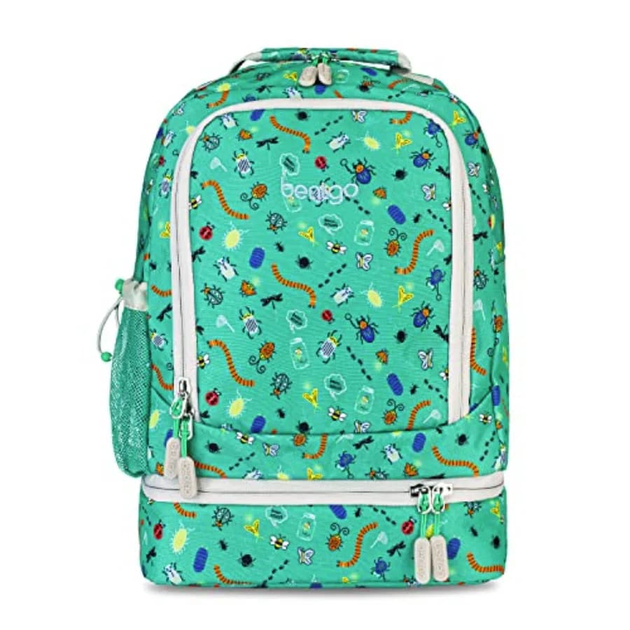 Zaino 2-in-1 e Borsa Termica per il Pranzo - Zaino Resistente da 16 Pollici e Contenitore per il Pranzo con Stampe Uniche per Scuola e Viaggi - Impermeabile