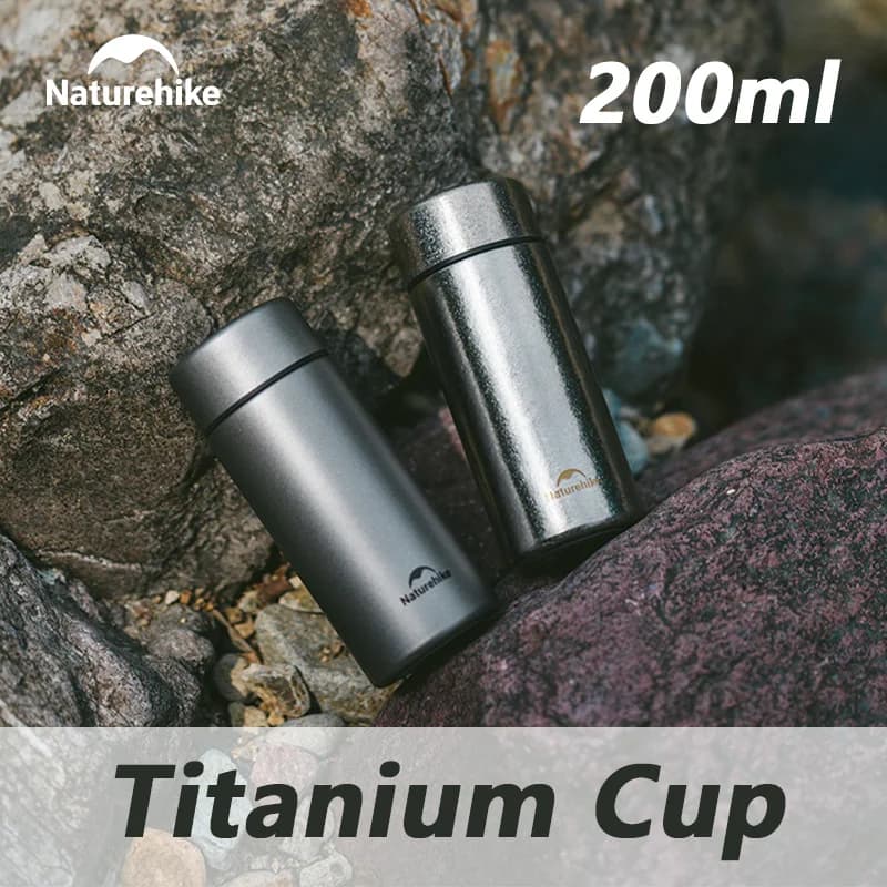 Naturehike Thermos Cup 200ml Titanium Cup Portable Coffee Cup Water Bottle Outdoor Camping Water Mugs Separation Titanium Cups