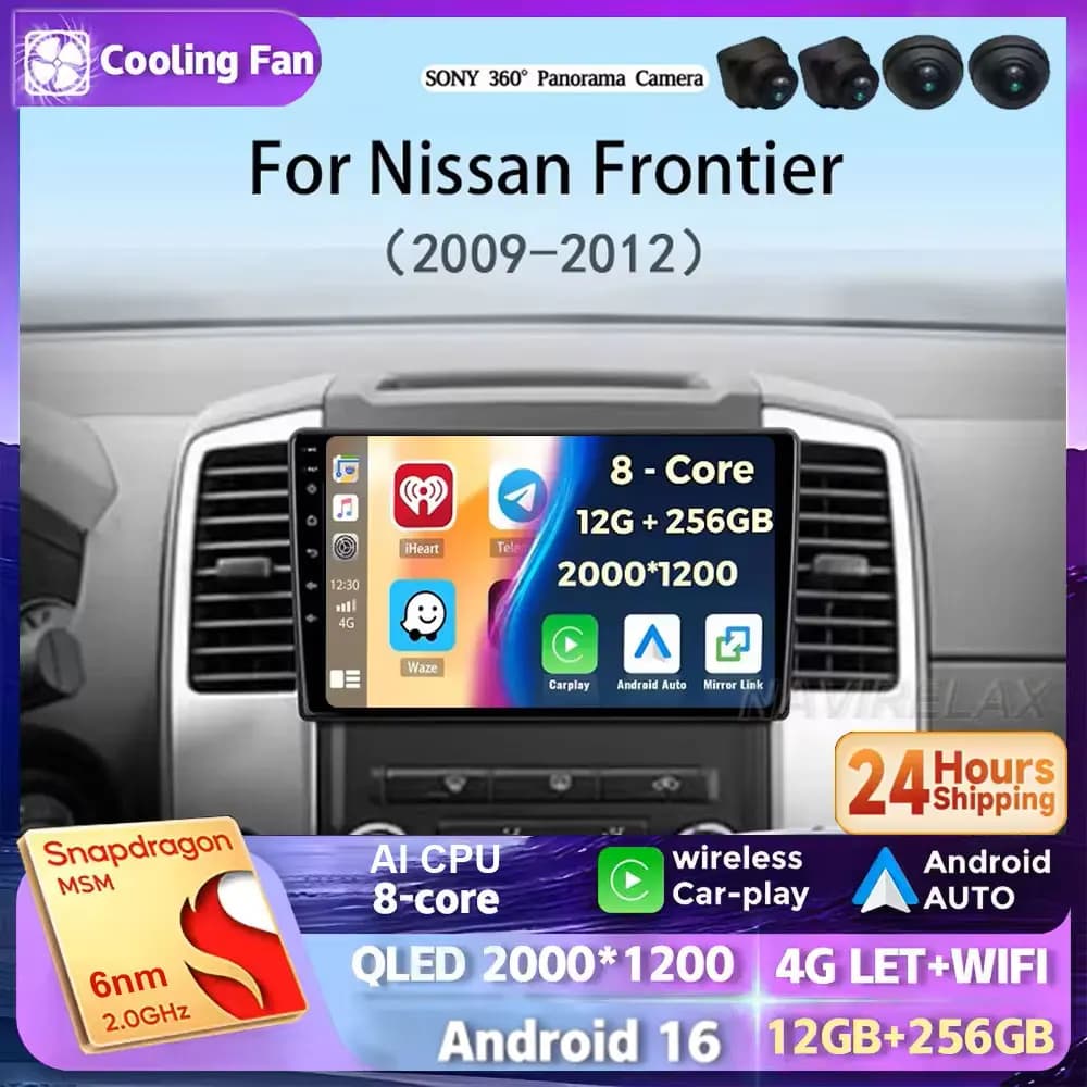 Android 16 Carplay Car Radio For Nissan Frontier 2009-2012 For Nissan Xterra 2 N50 2008-2015 Multimedia Player Navigation Stereo