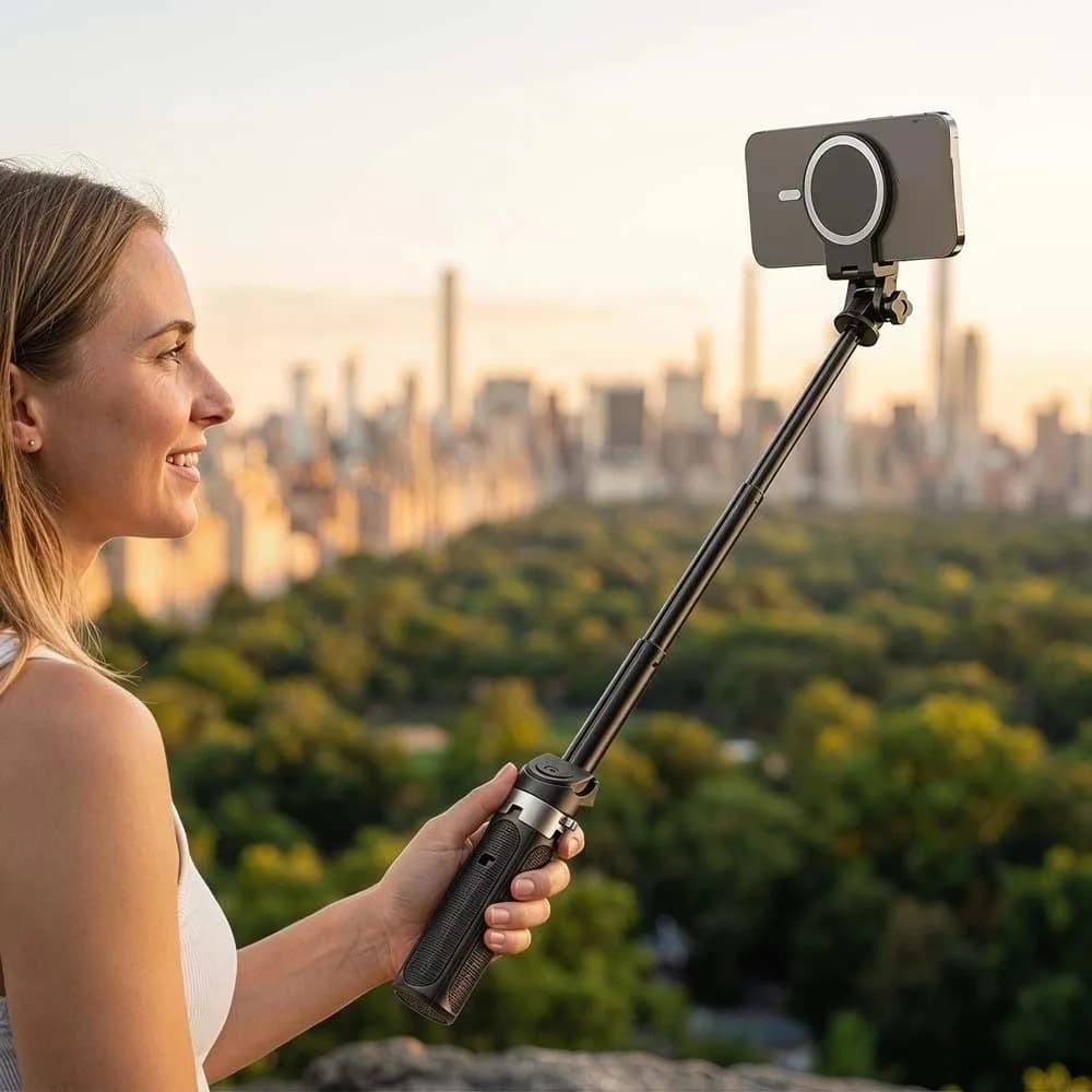 Zoom Bluetooth Selfie Stick Portatile Regolabile Telescopico Treppiede Leggero Supporto per Selfie Stick Accessori per Telefono