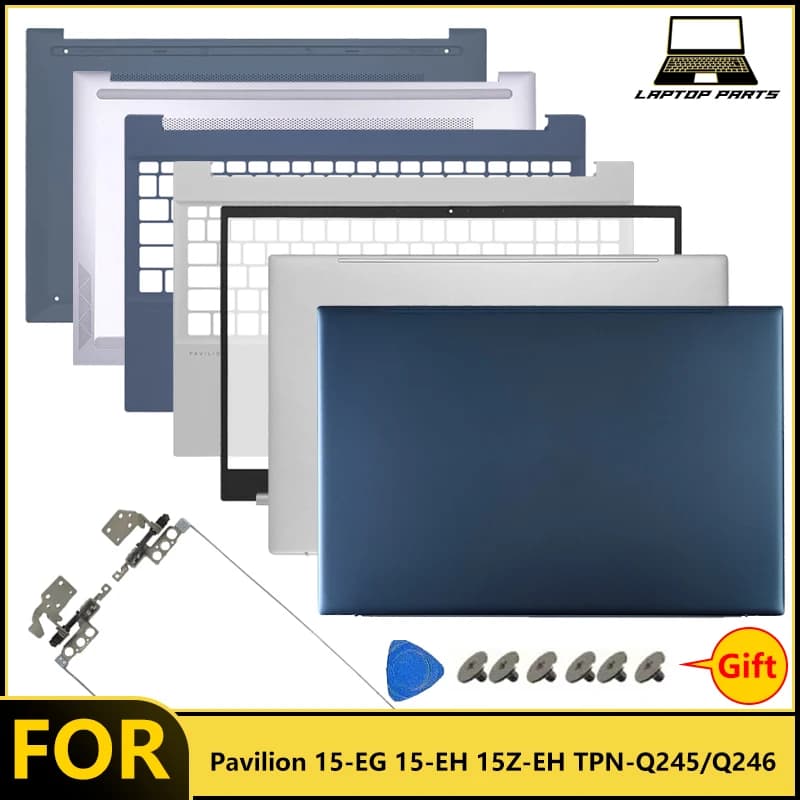 NEW For Pavilion 15 15-EG 15-EH 15Z-EH TPN-Q245 TPN-Q246 Laptop LCD Back Cover Front Bezel Palmrest Bottom Case Hinges