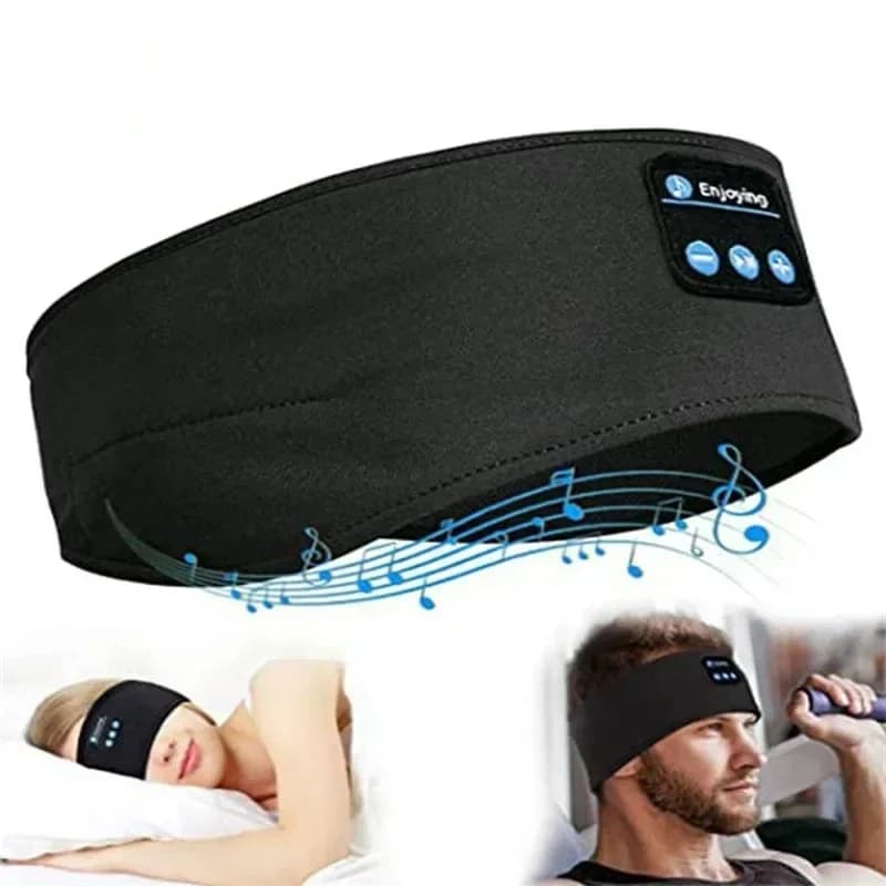 Cuffie Bluetooth Wireless con Fascia Elastica, Auricolari Sportivi, Maschera per Dormire con Musica, Cuffie Bluetooth
