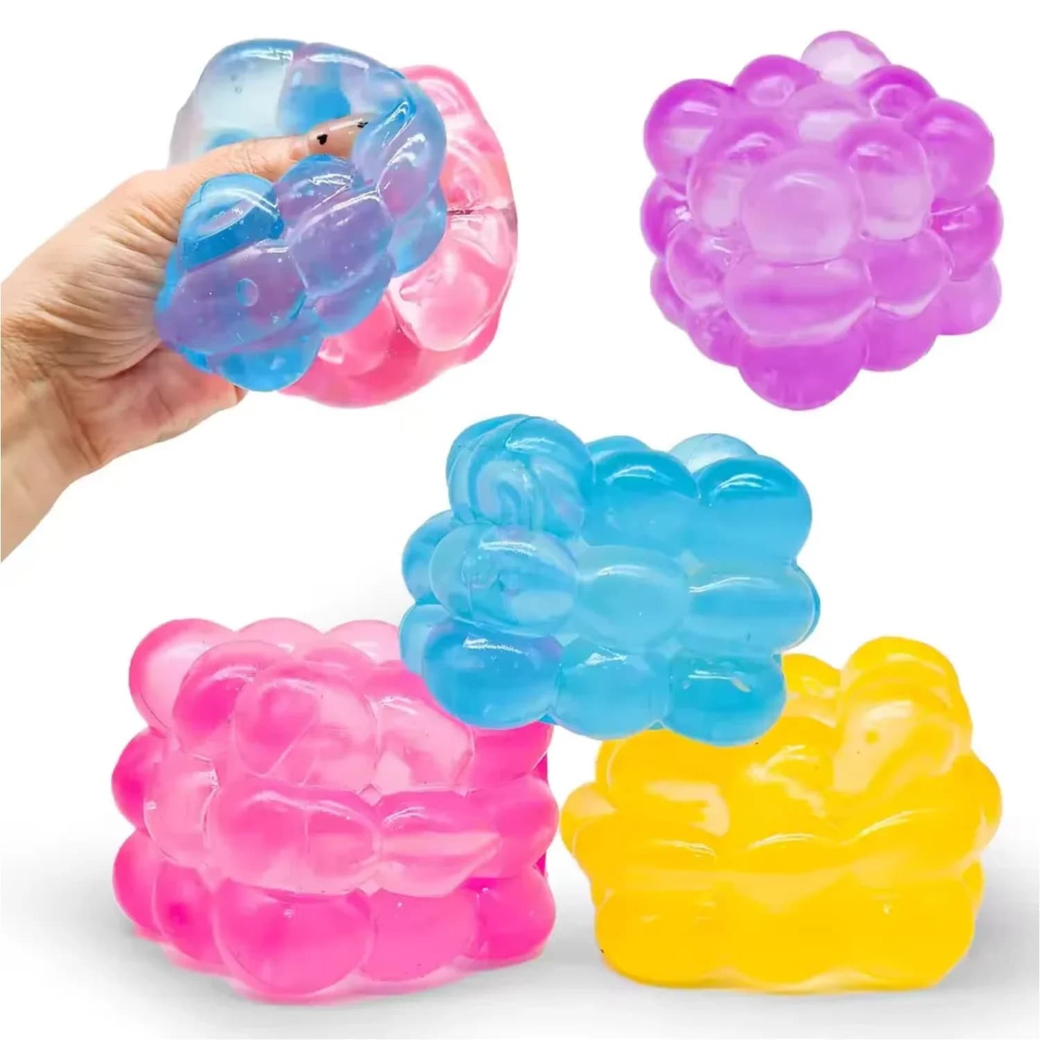 Palline antistress morbide e squishy con blocchi irregolari per bambini e adulti, giocattolo antistress con cubo antistress con texture squishy per alleviare l'ansia
