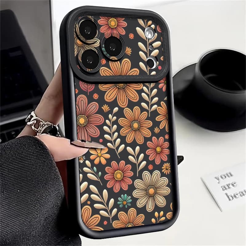 Custodia in TPU con fiori di cartone animato per iPhone 17 16e 15 16 Pro Max 14 16 Plus per iPhone Air 13 12 Pro Max 11 Cover morbida per telefono in silicone