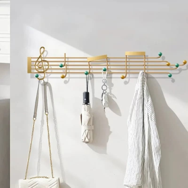 Luxury Coat Hooks Artistic Living Room Sturdy Coat Hooks Wall-mounted Creative Musical Decoration Hook Modern Home Furniture