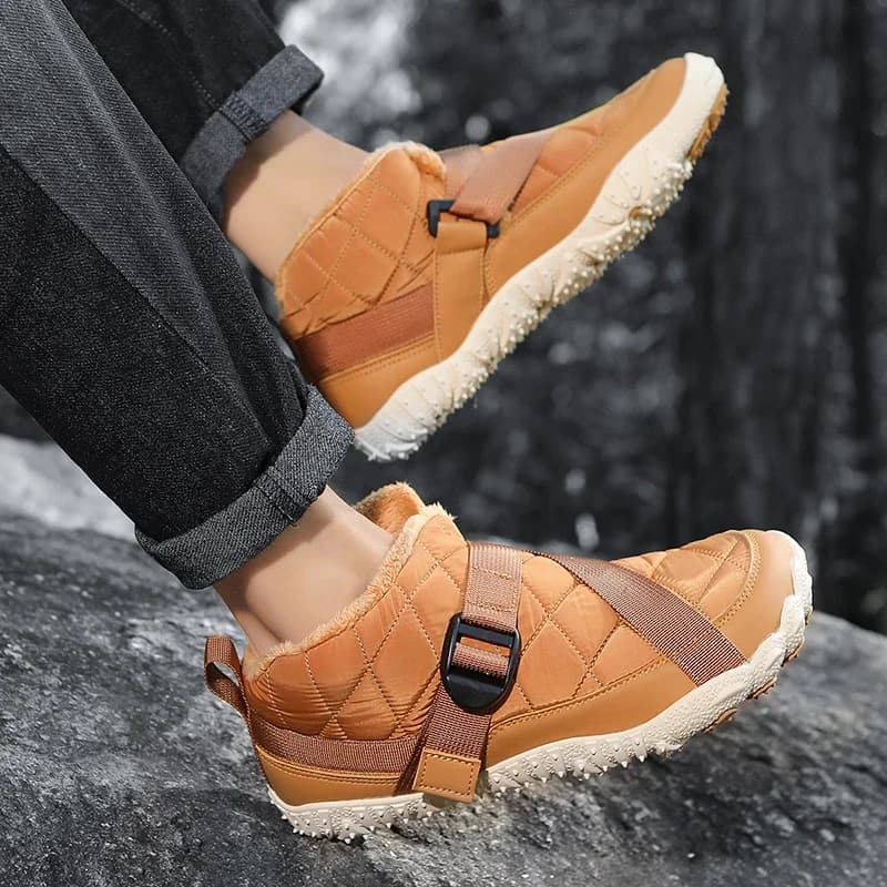 Wide Toe Box Ankle Booties Minimalist Waterproof New Men's Winter Barefoot Hiking Boots Women's Slip on Warm Zero Drop Snow Boot