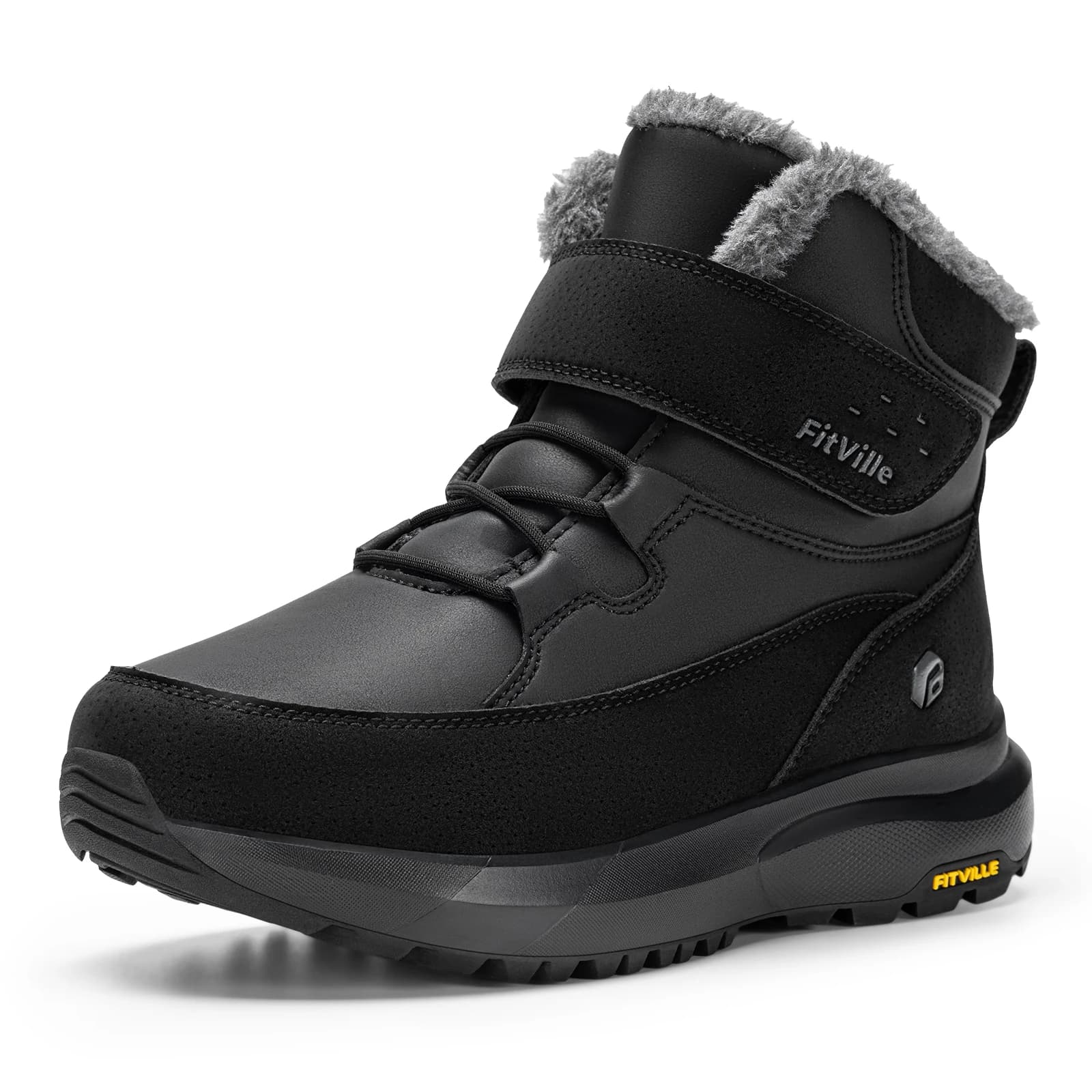 FitVille Women‘s Snow Boots Wide Toe Fur Lined Warm Winter Boots Water-resistant Hiking Shoes for Women Outdoor Booties Non-slip